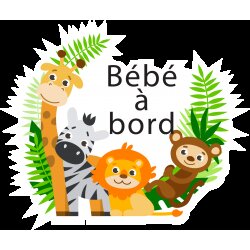 Stickers Bébé à bord animaux