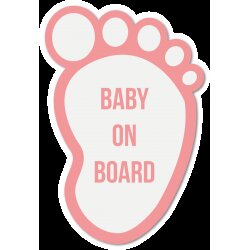 Stickers Bébé à bord pied rose
